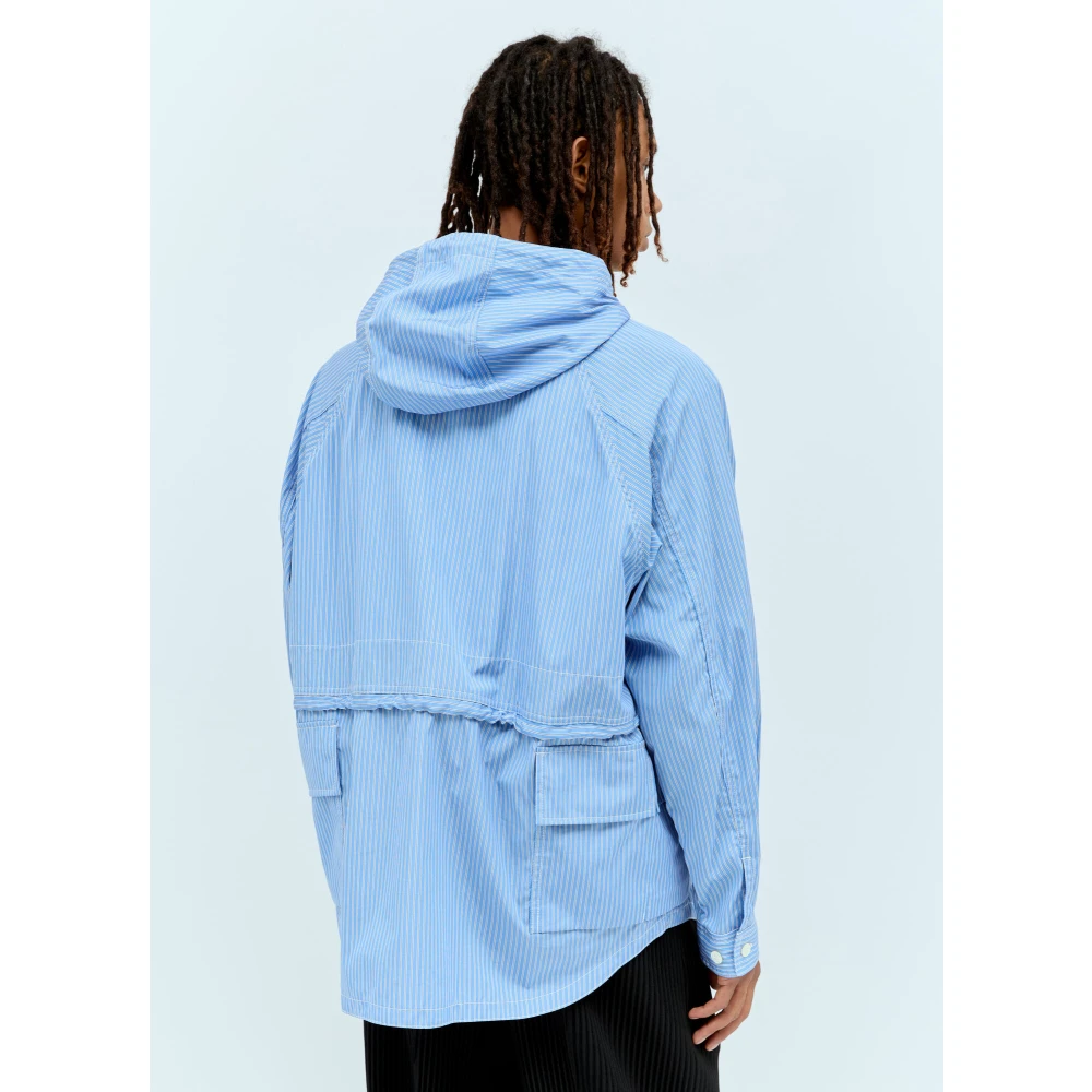 Comme des Garçons Gestreepte Katoenen Hoodie Jas Blue Heren