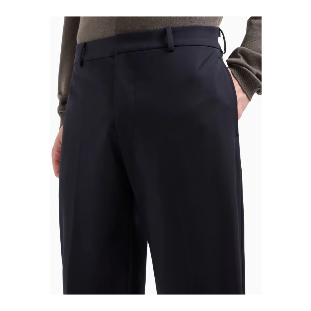 Emporio Armani Blauwe Navy Chino's Stijlvolle Herenbroek Blue Heren