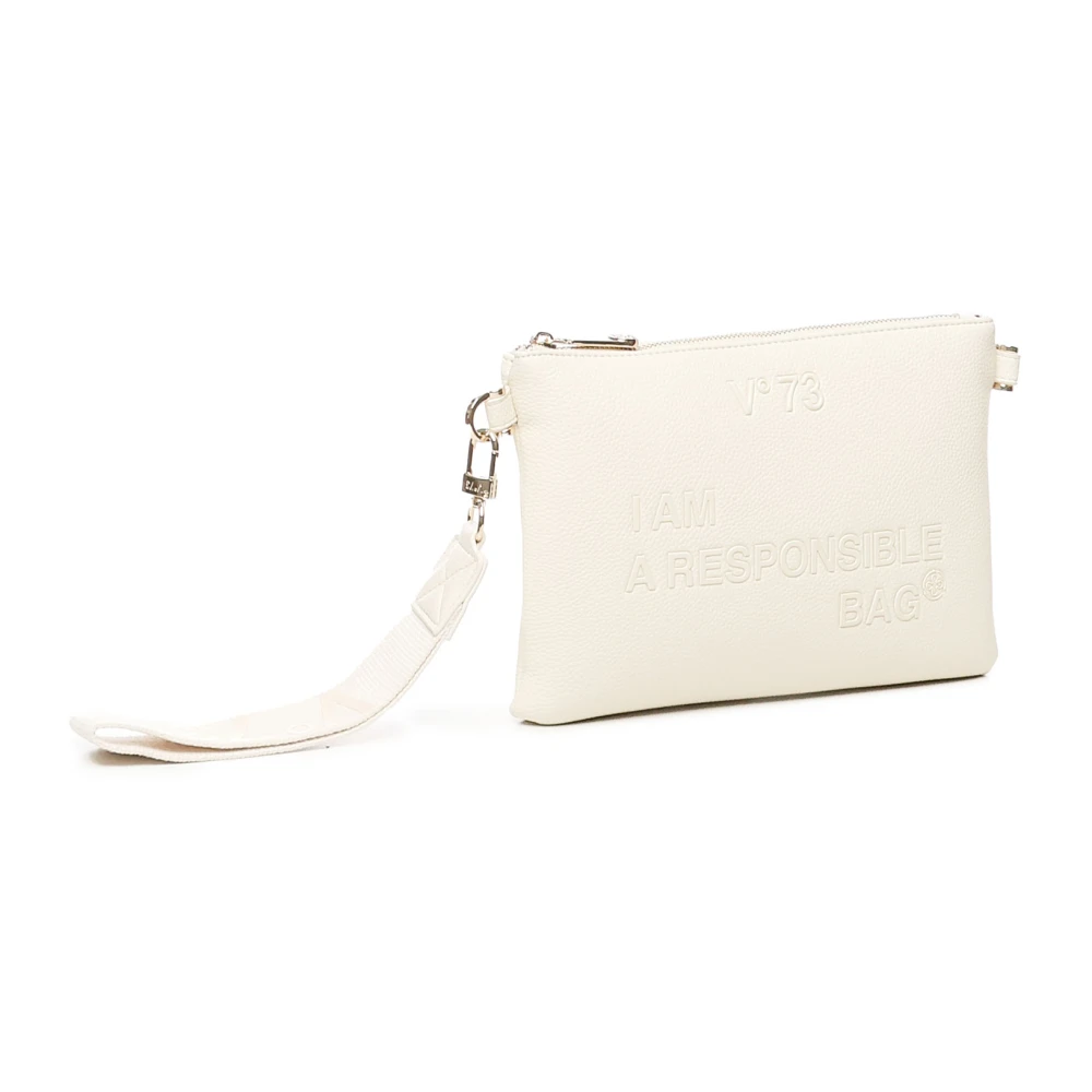 V73 Witte Schoudertas met Ritssluiting White Dames