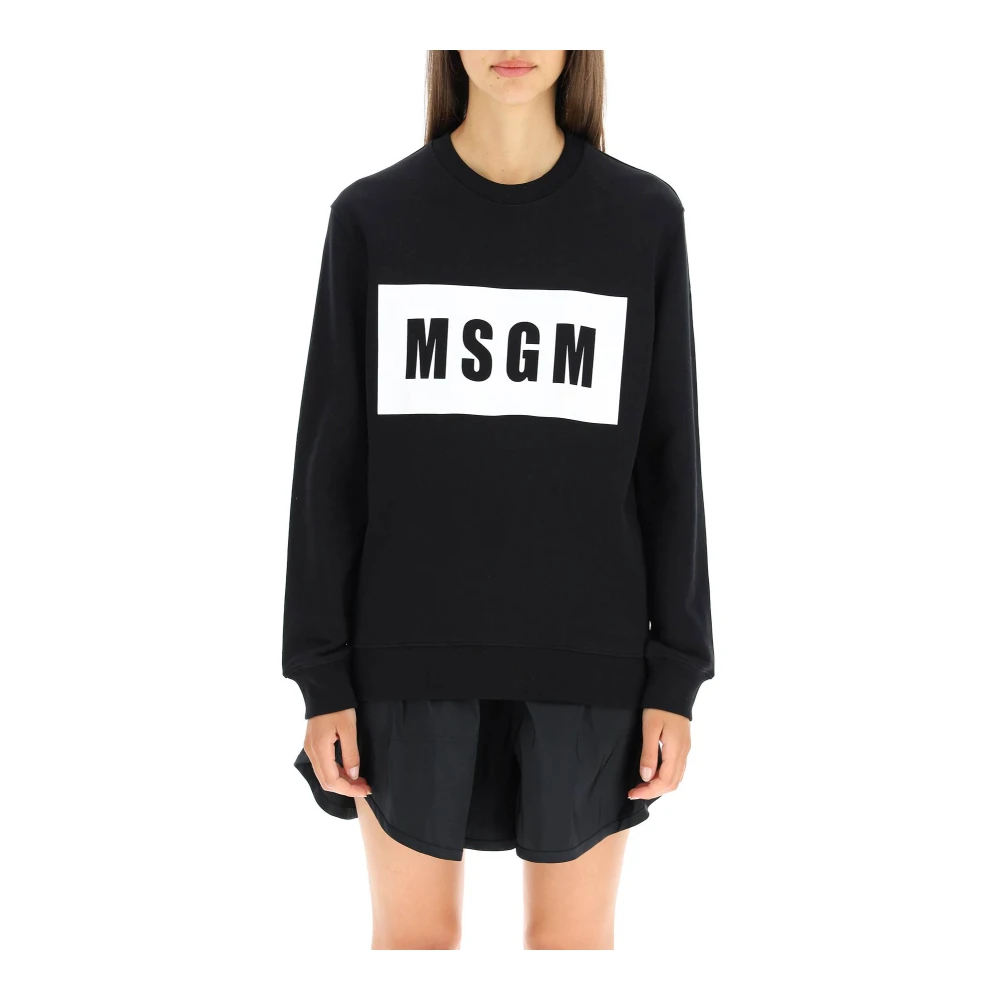 Msgm Dames Sweatshirt met Logo Print Black Dames