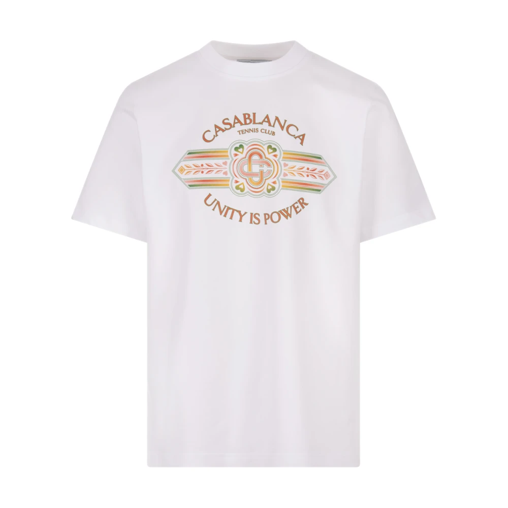 Casablanca Unity is Power T-shirt Wit White Heren