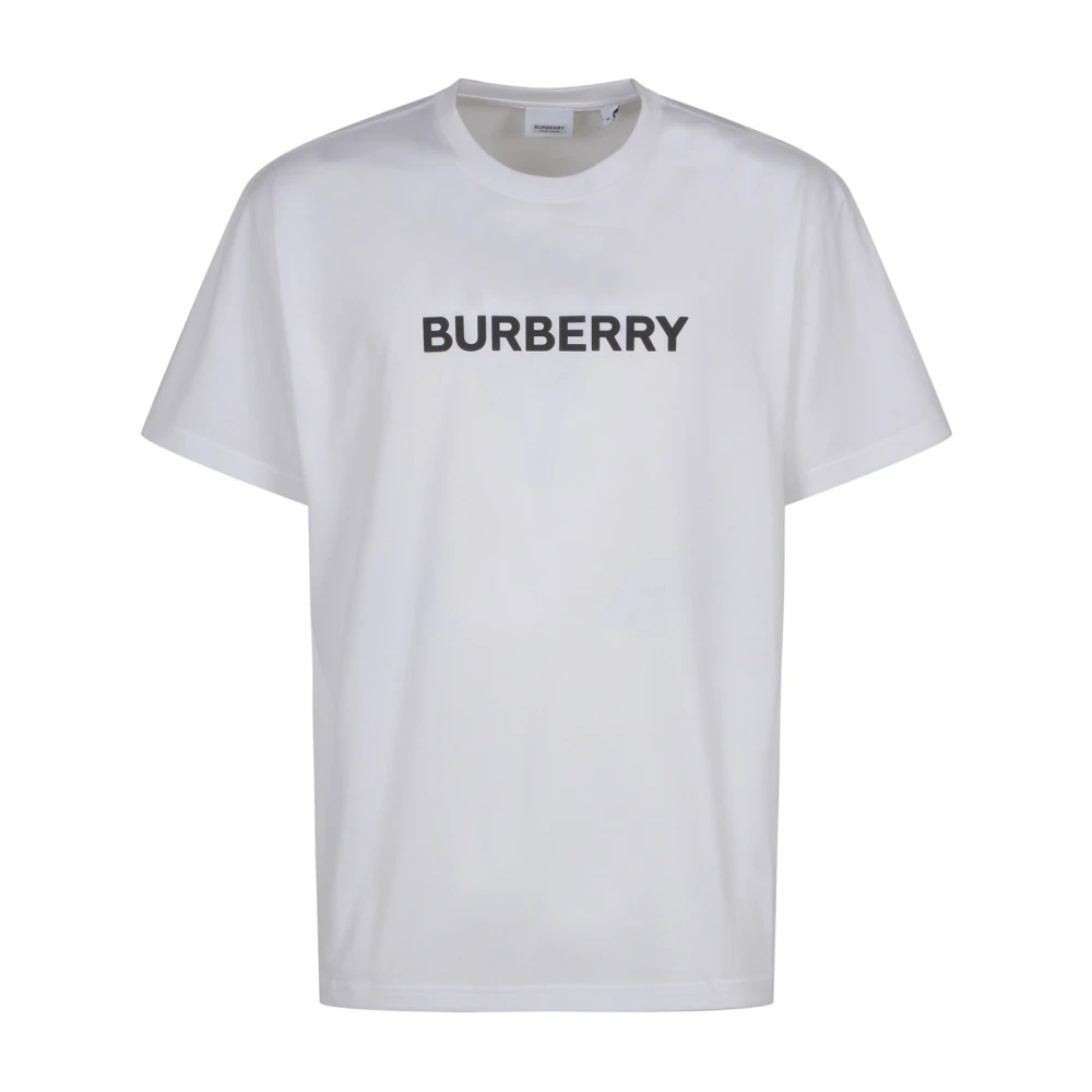 Burberry Men's White T-Shirts, M, Crewneck T-Shirt With Iconic Logo