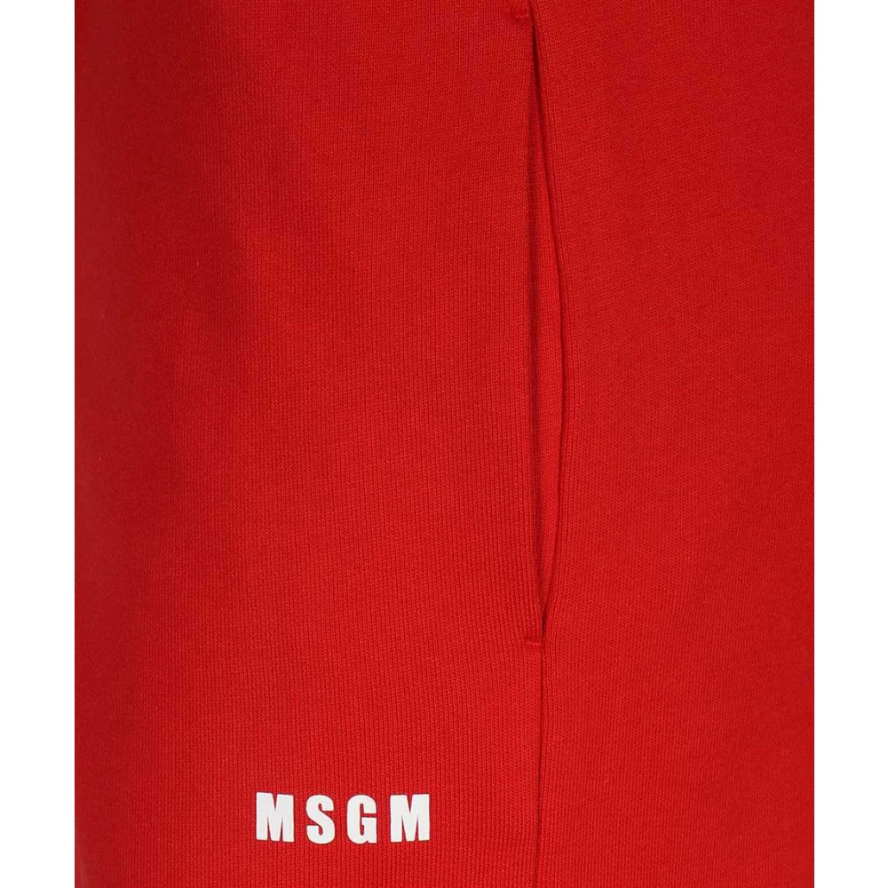 Msgm Katoenen Logo Sweatpants Red Dames