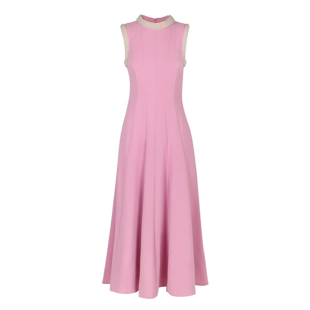 Self Portrait Crepe Jurk met Pareldecoratie Pink Dames