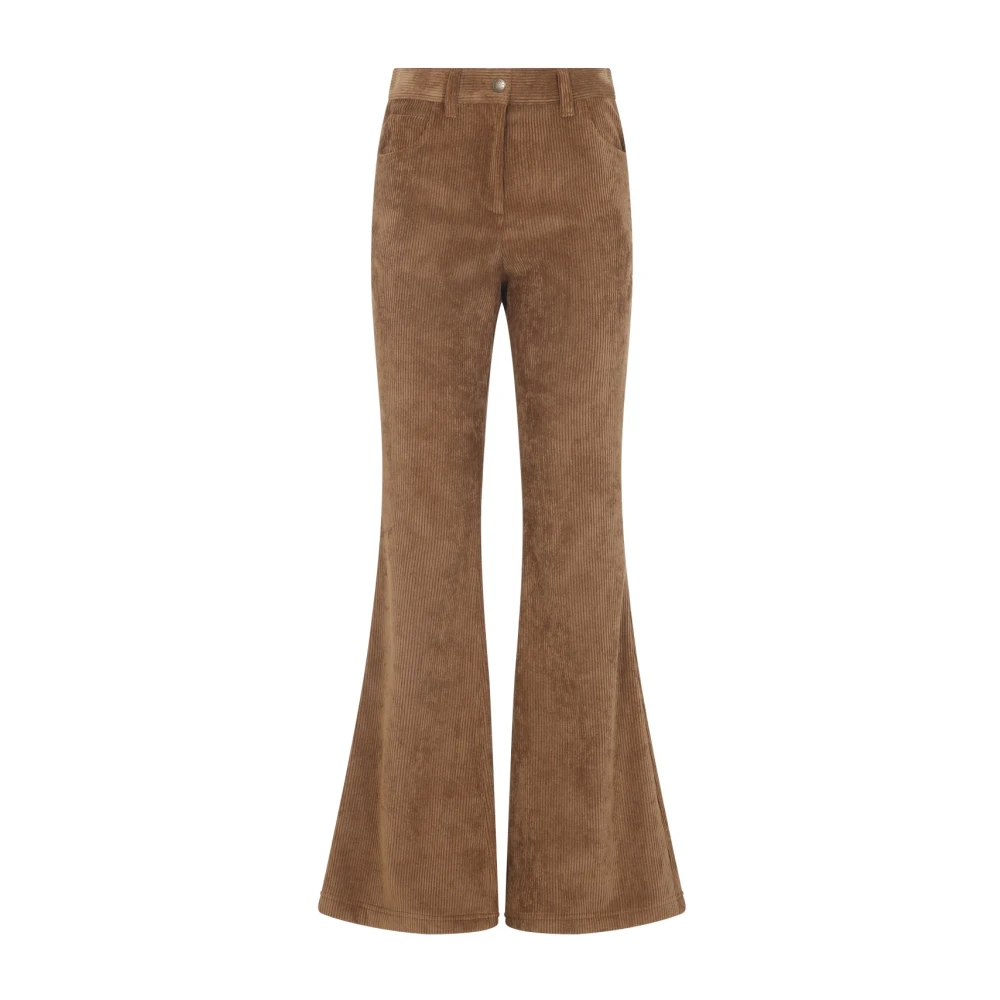 Moncler Brown Wide Trousers, Female, Xs, Corduroy Trousers
