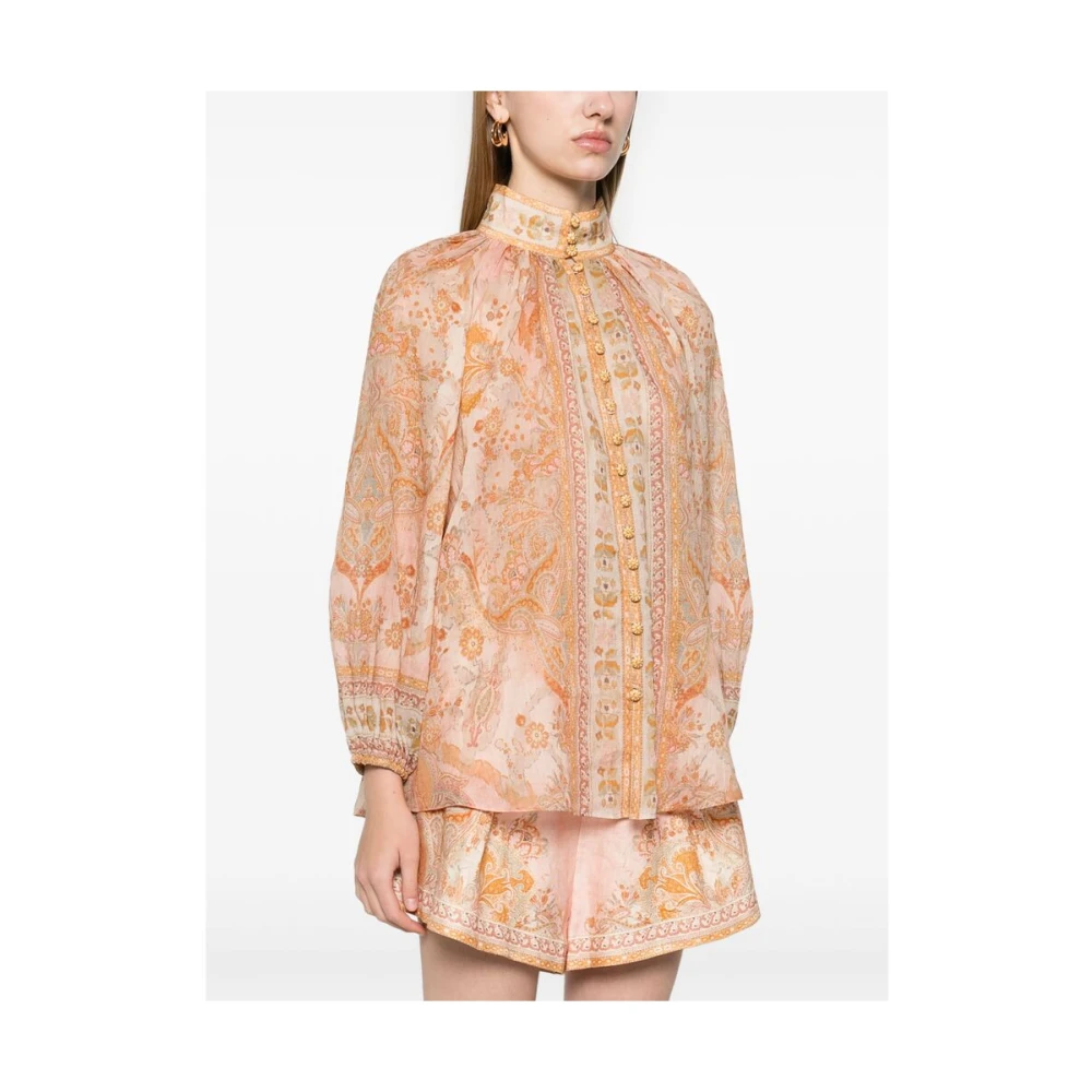 Zimmermann Acacia Print Knoopblouse Multicolor Dames