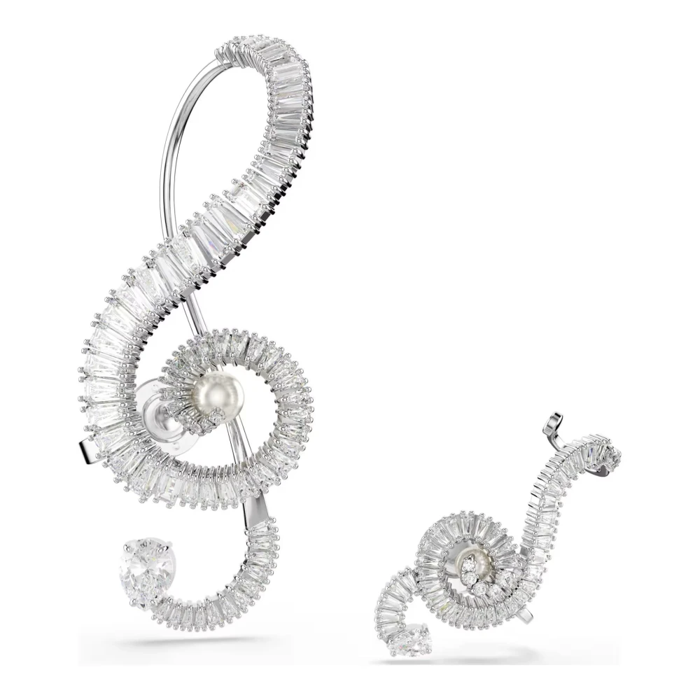 Swarovski Women's Gray Baguette‑Cut Crystal Clip Earrings