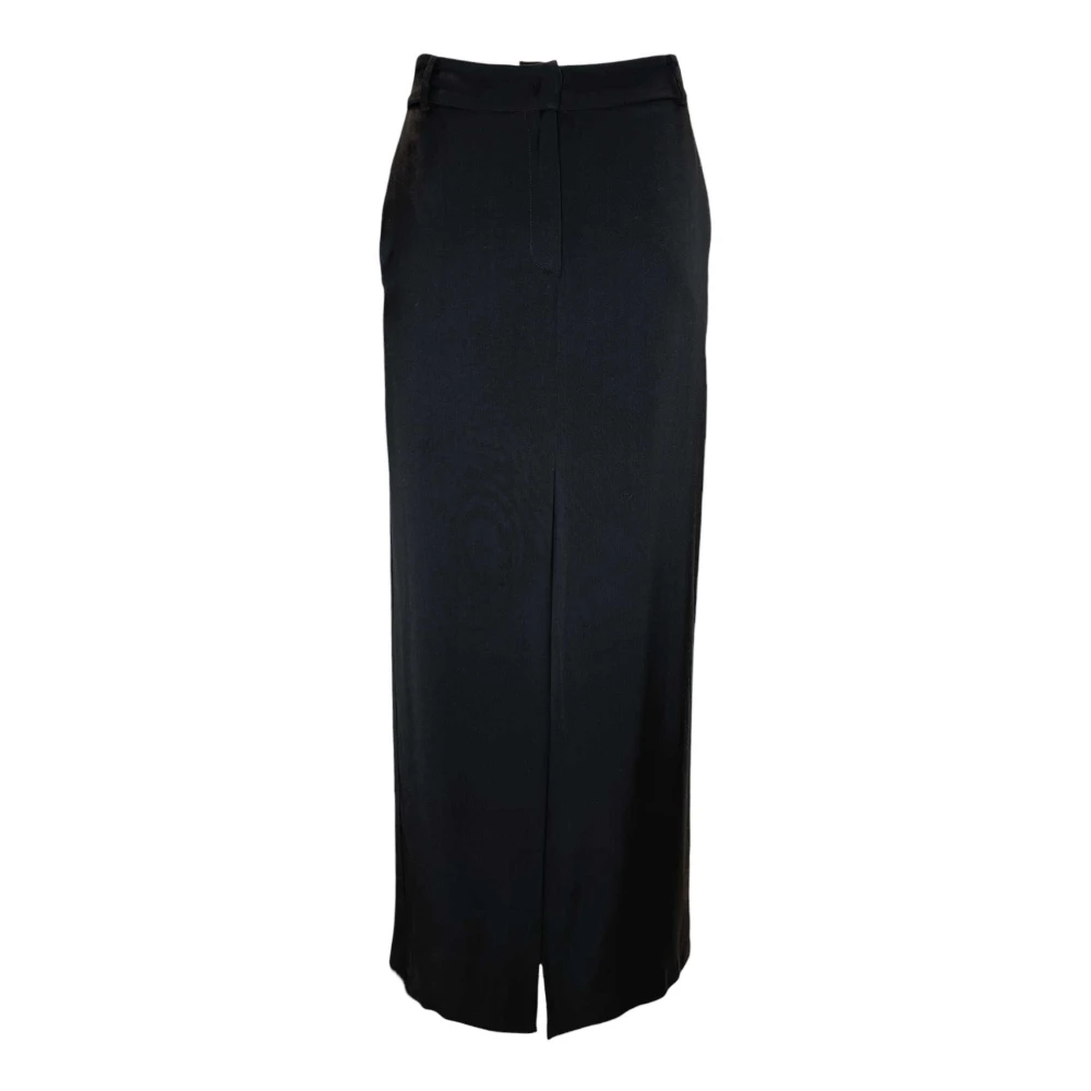 Jucca Lange rok van wolmix met dubbele voor- en achterkant Black Dames