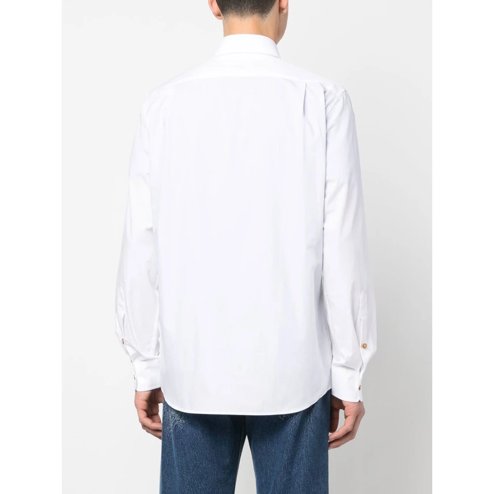 Vivienne Westwood Witte Orb Logo Geborduurde Overhemd White Heren