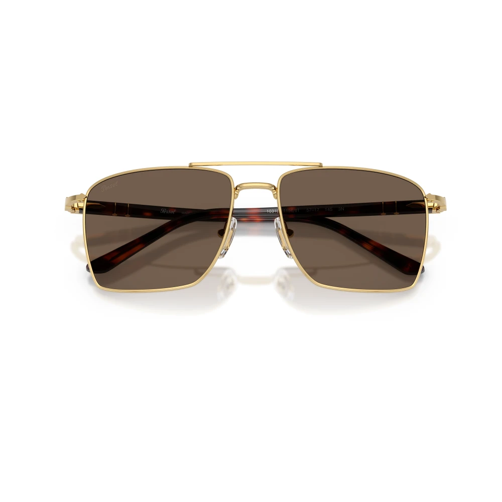 Persol Unisex Gold/Brown Po1031s 11568T Sunglasses Steel Squared Normal - Image 3