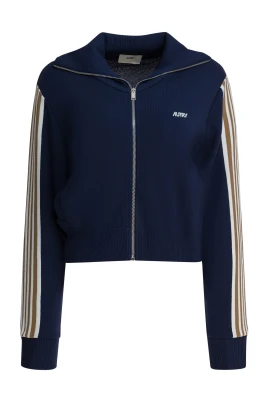 Viscose Sweatshirt Med Dragkedja Fram