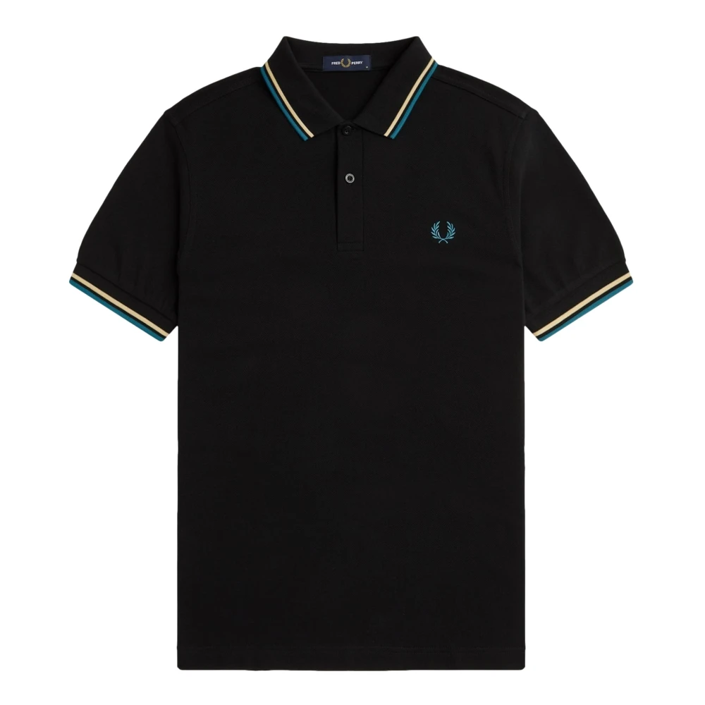 Fred Perry Svart Twin Tipped Polo Skjorta Black, Herr