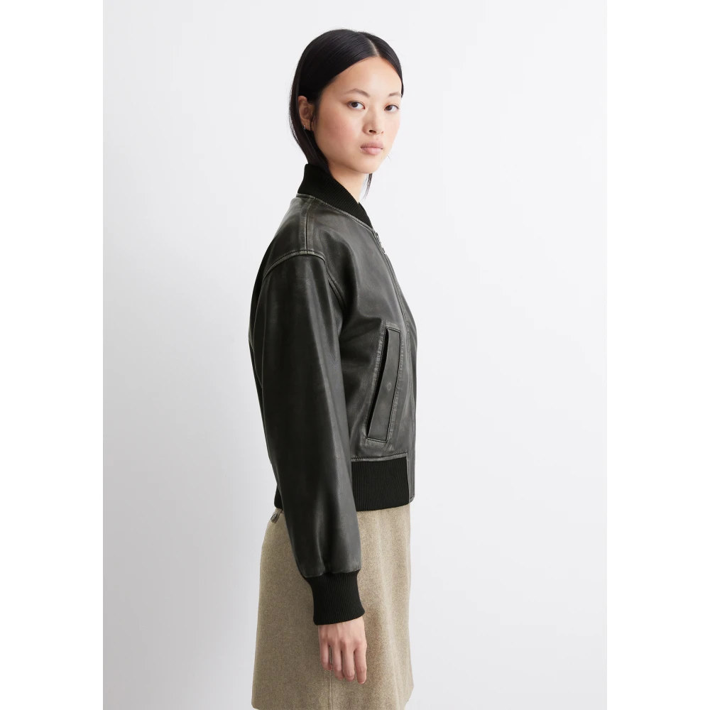 Marc O'Polo Leren blouson regular Black Dames