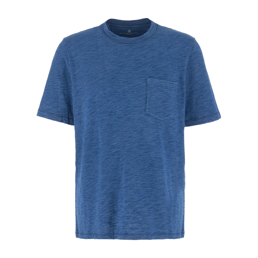 BRUNELLO CUCINELLI Casual Katoenen T-Shirt Blue Heren