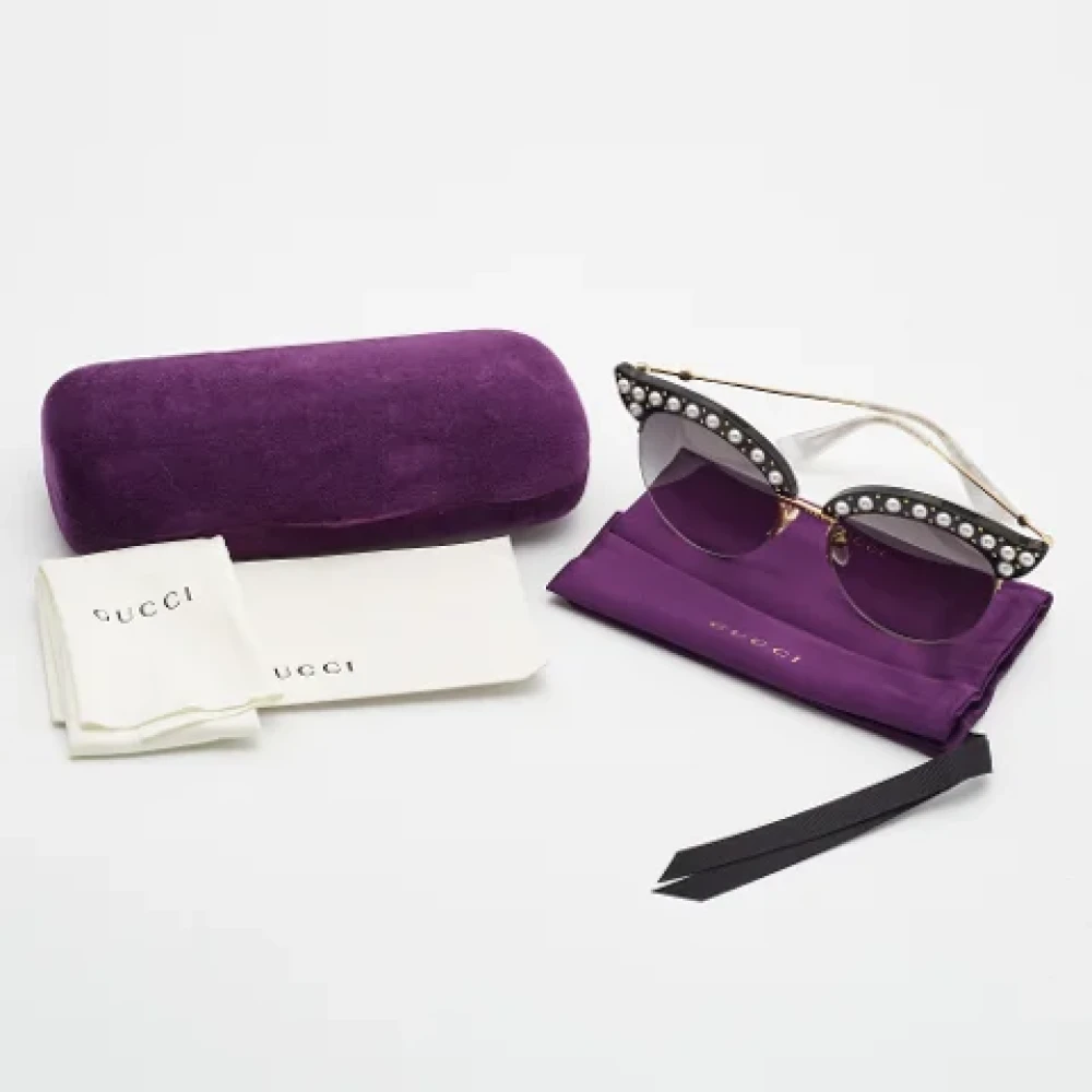 Gucci Vintage Pre-owned Acetate sunglasses Black Dames