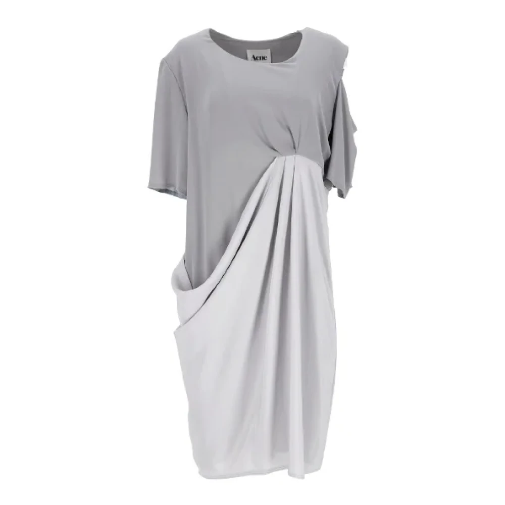 Acne Studios Pre-owned Polyester dresses Gray Dames