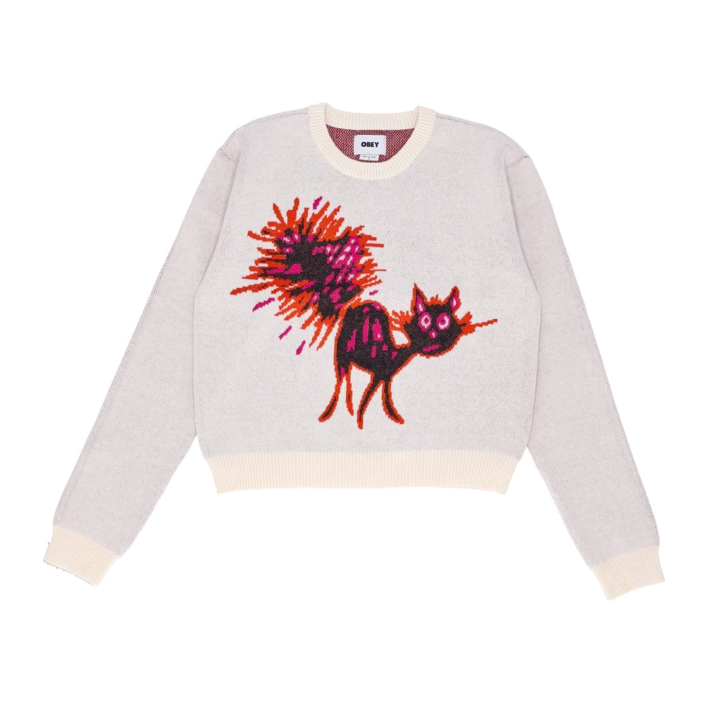 Obey Lichtgewicht Crewneck Sweater Vrouwen Beige Dames