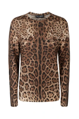 Leopardmönstrad Kashmirtröja