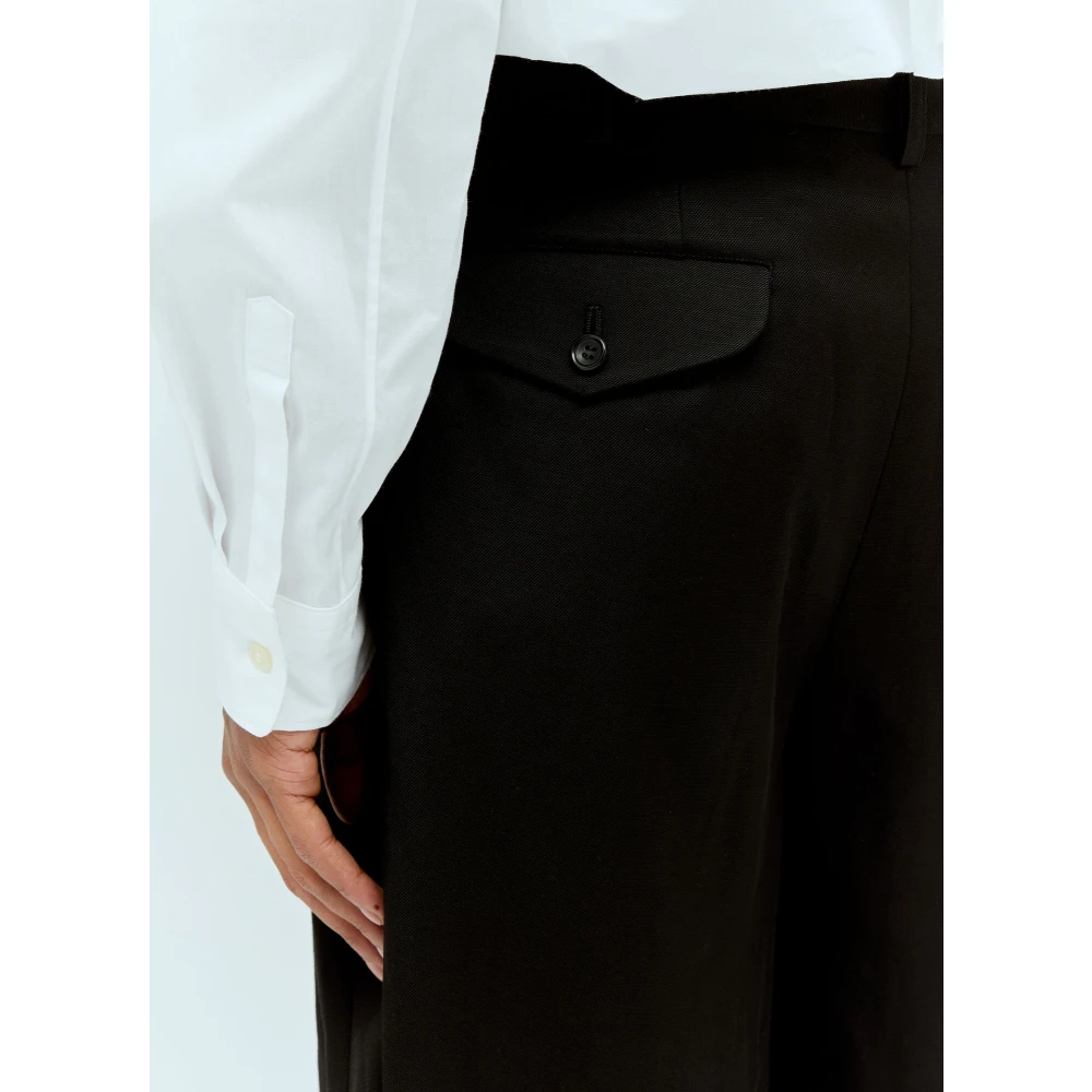 Comme des Garçons Gestructureerde Draperende Bermuda Shorts Black Heren