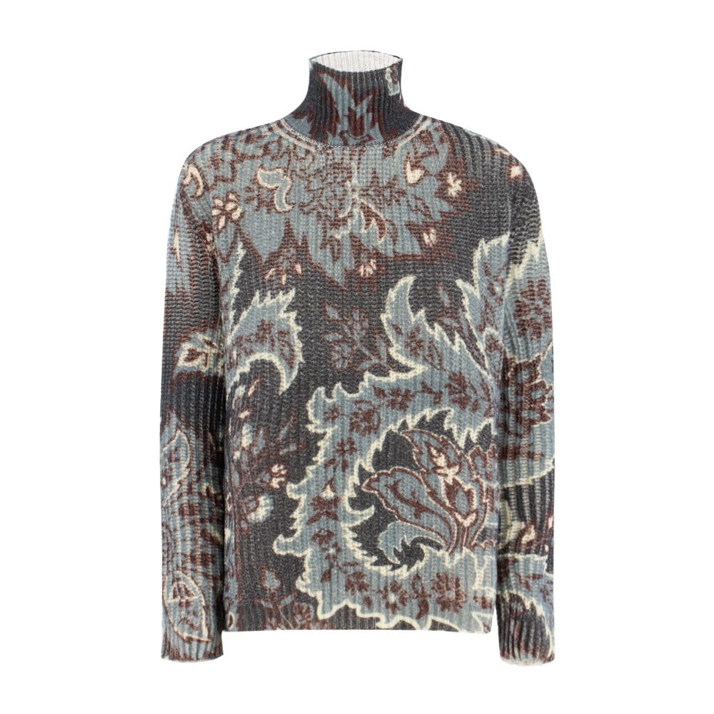 Etro Paisley Print Turtleneck Jumper Multicolor, Dam