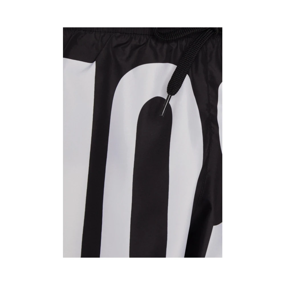 Moschino Zwarte zwembroek met bedrukt logo Black Heren