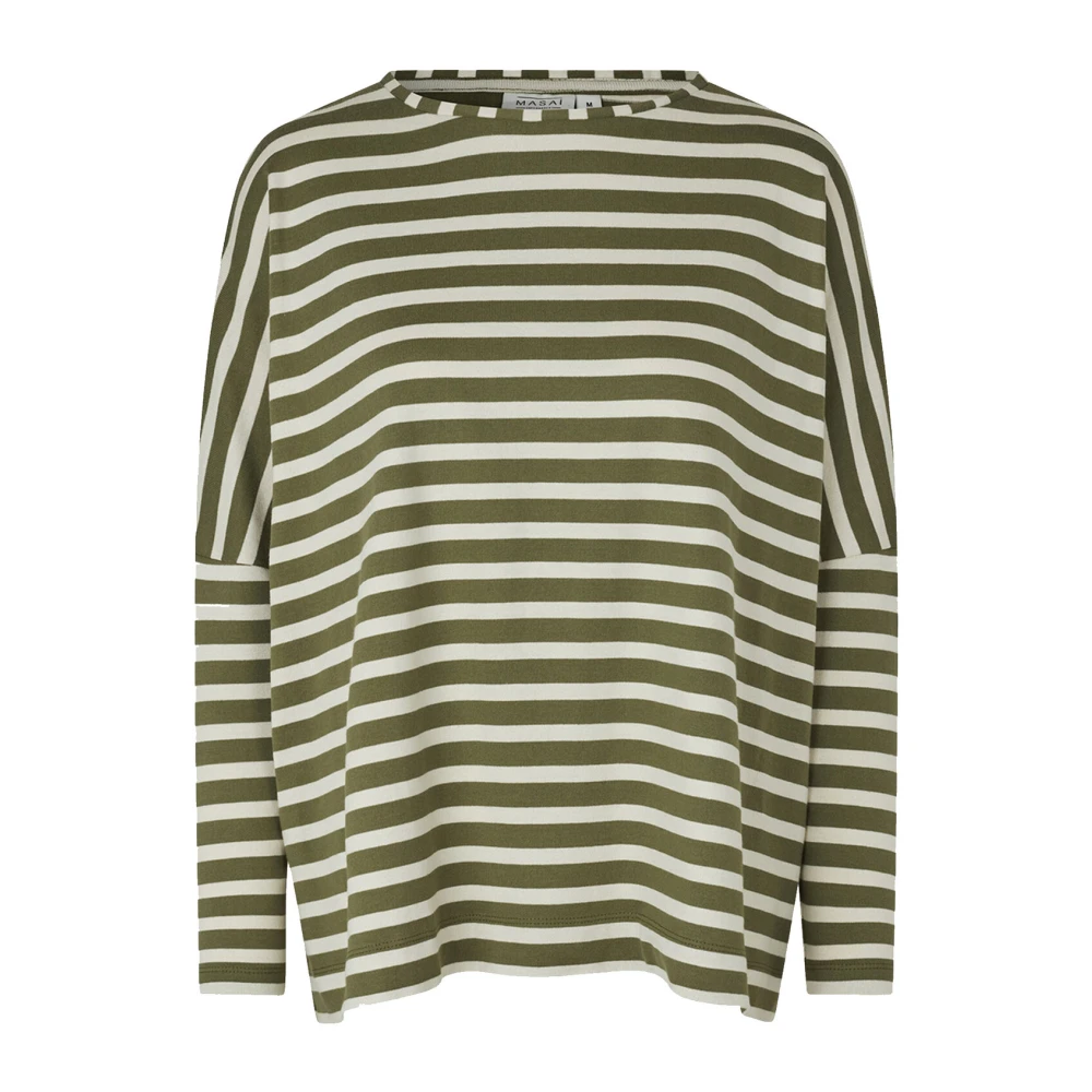Masai Gestreepte Top & T-Shirt in Groen Green Dames