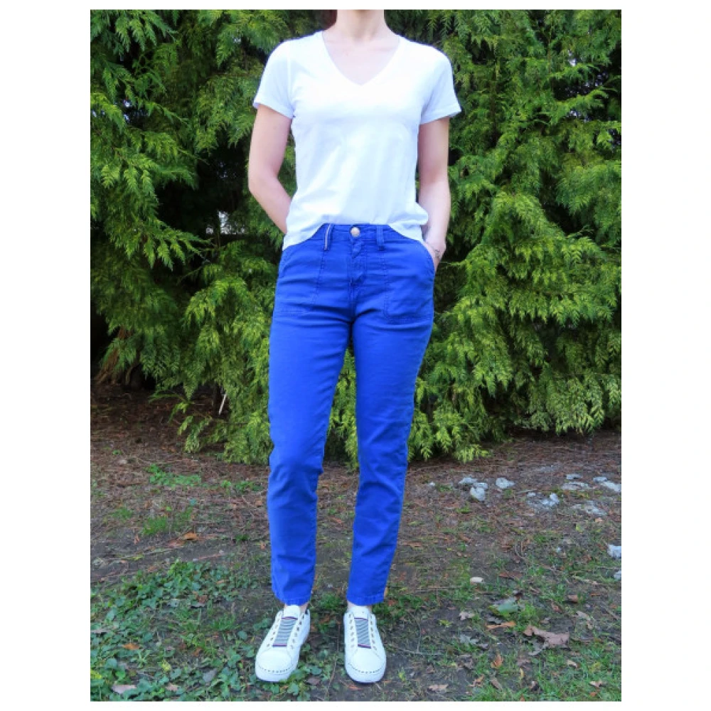 Islow Morgane Slim Hoge Taille Werkbroek Blue Dames