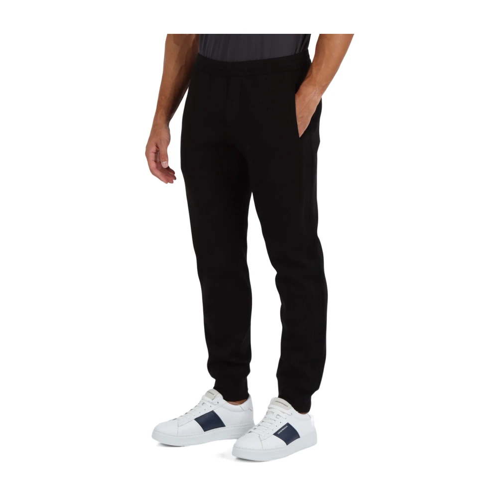 Emporio Armani Sportieve katoenmix logo-sweatpants Black Heren