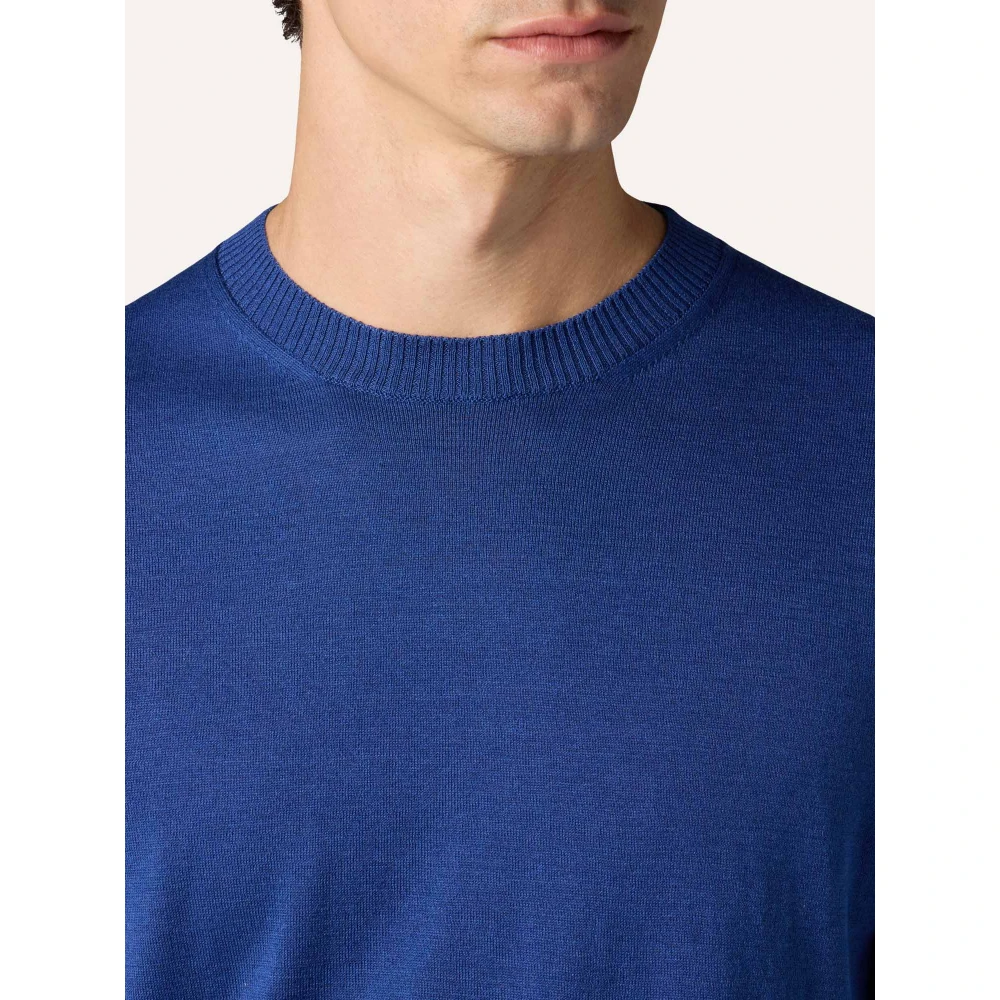 Ballantyne Zijde Katoen T-Shirt Elegant Ontwerp Regular Fit Blue Heren