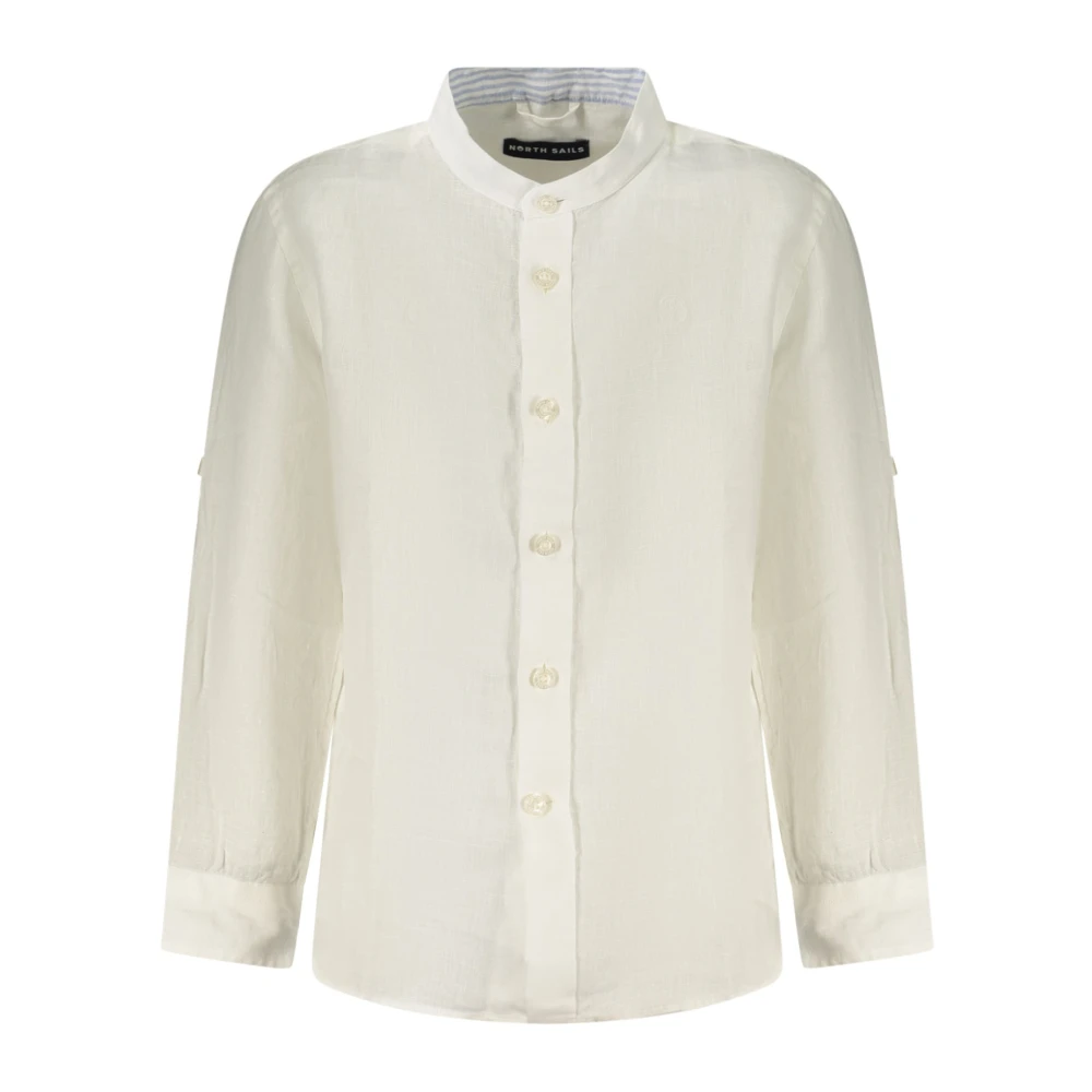 North Sails , Kids Shirts, Unisex, White, 10 Y, Mandarin Collar Shirt