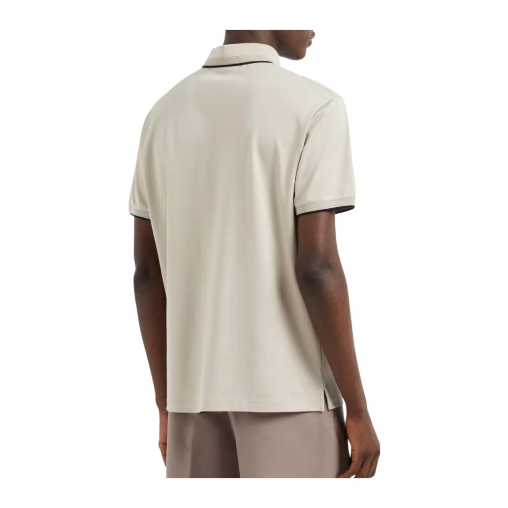 Emporio Armani Zilveren Polo Shirt met Stijlvol Ontwerp Beige Heren