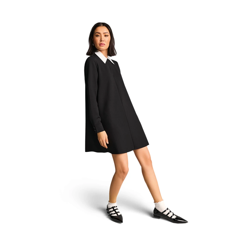 RIANI Bubble Mini Jurk met Afneembare Kraag Black Dames