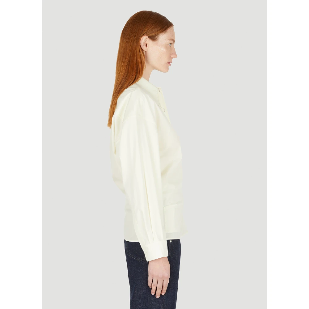 Lemaire Gedraaide Poplin Overhemd Yellow Dames