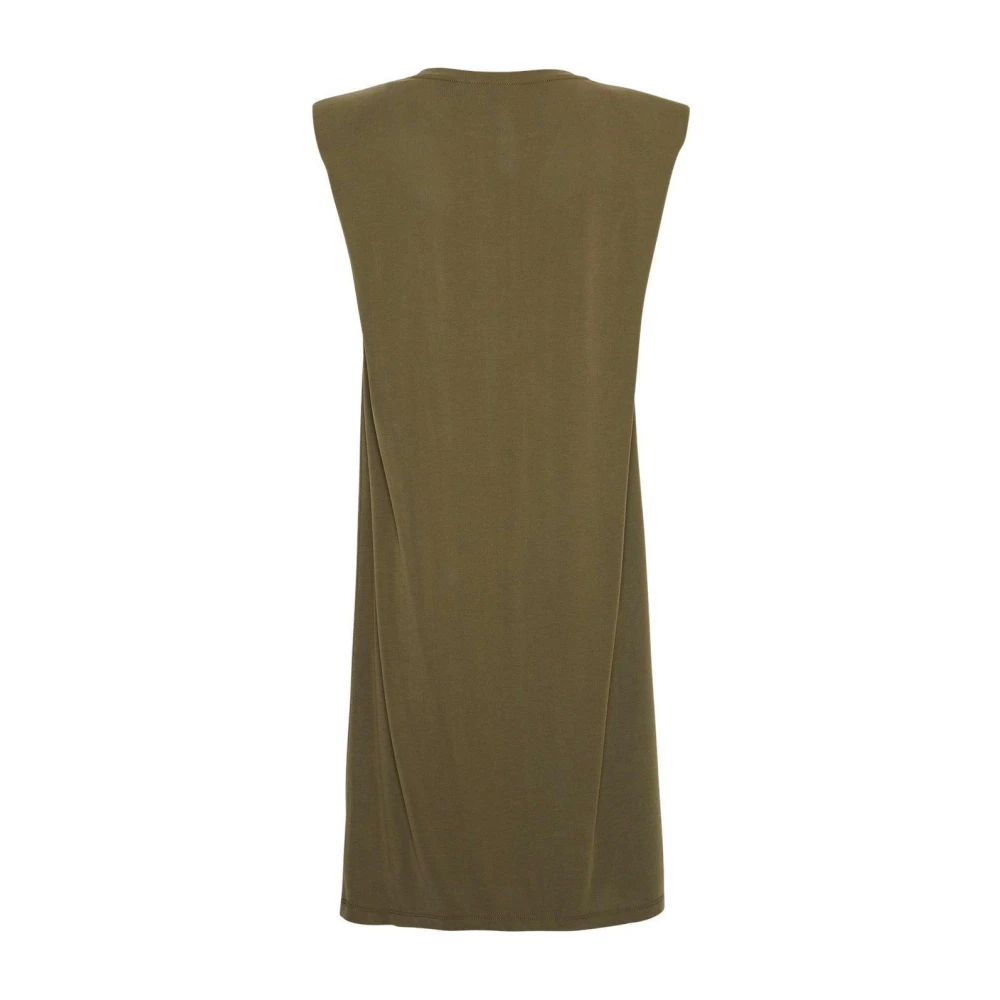 moss copenhagen Stijlvolle Schouderpad T-shirt Jurk Green Dames