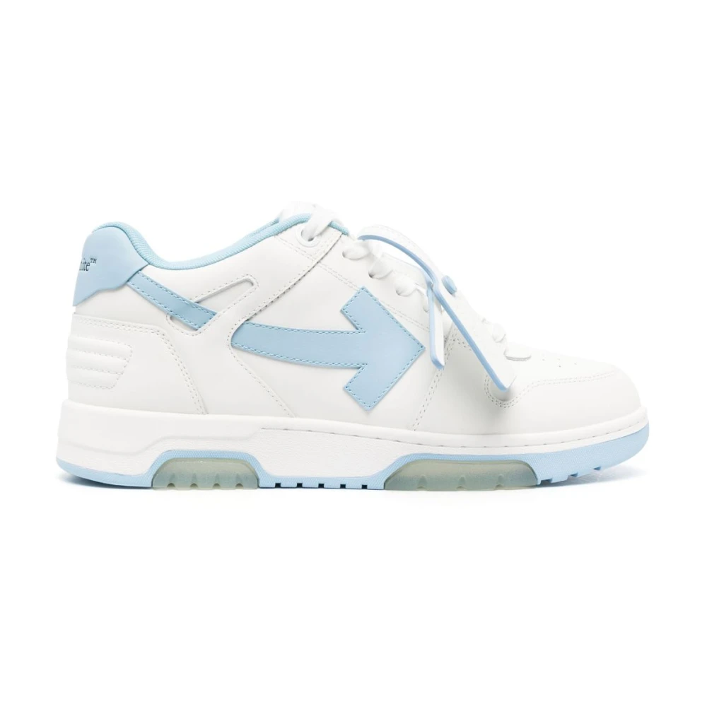 Off White Witte Sneakers met Blauwe Details