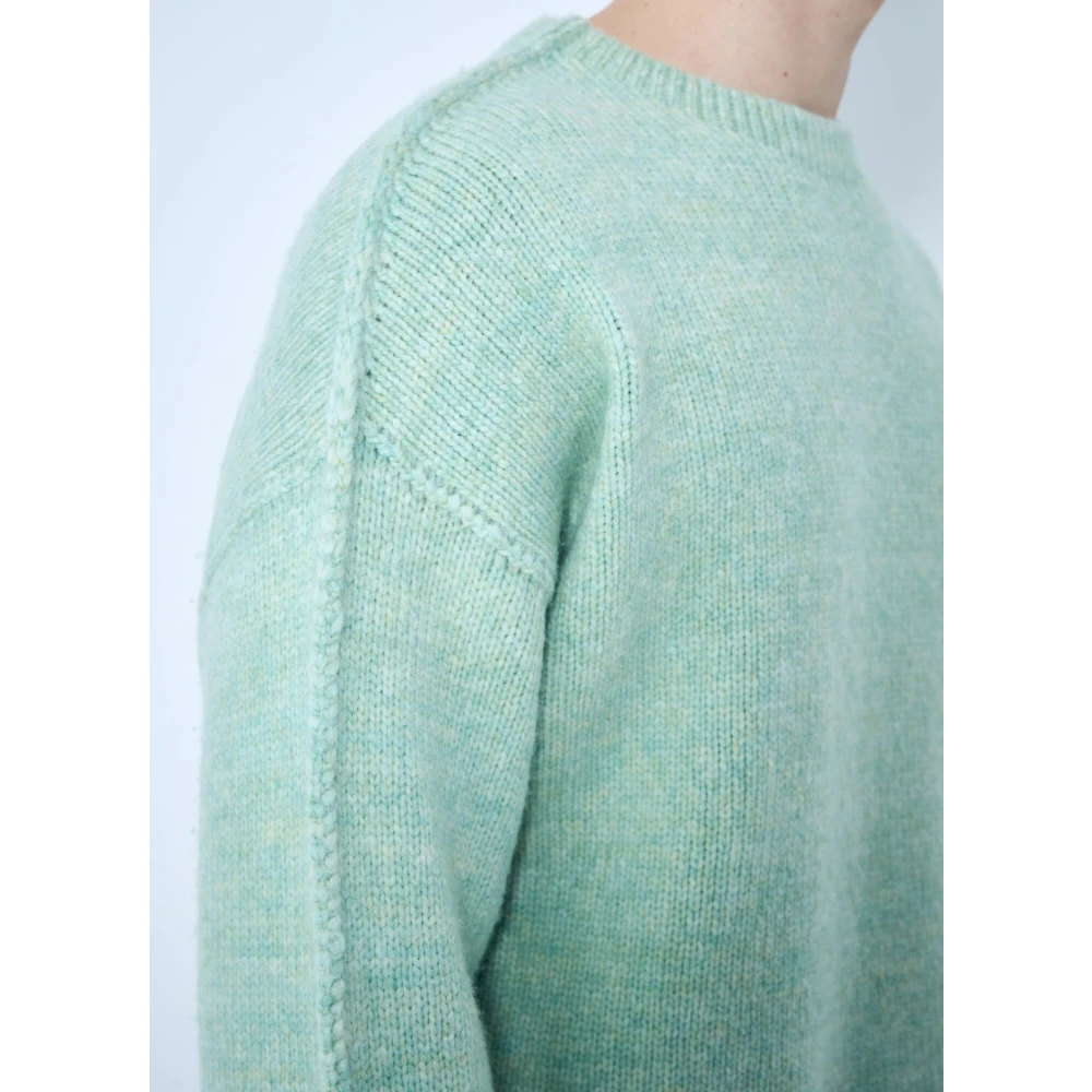 The Row Wolmix Gebreide Crewneck Sweater Green Heren