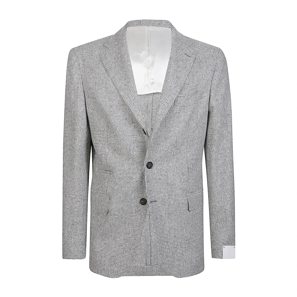 Eleventy Zachte Kasjmier Wol Single-Breasted Jas Gray Heren