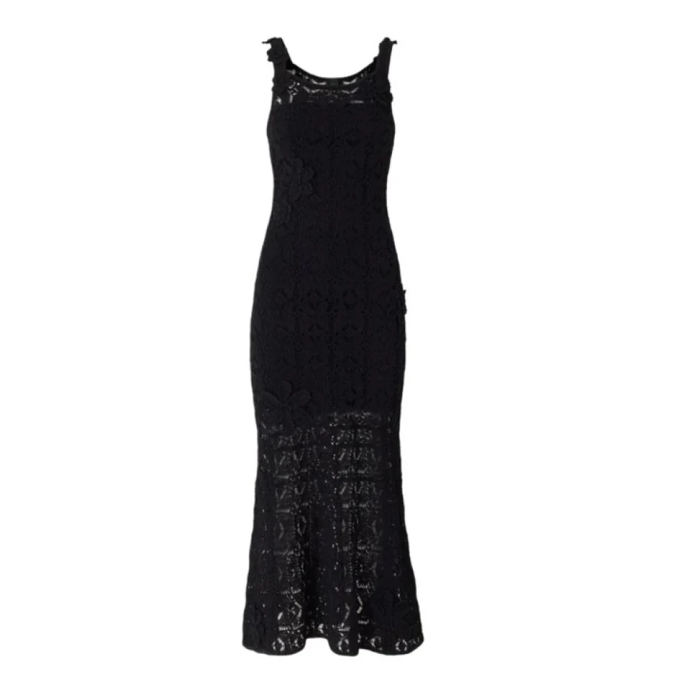 Pinko Women's Black Midi Dresses, M, Juncus Dress