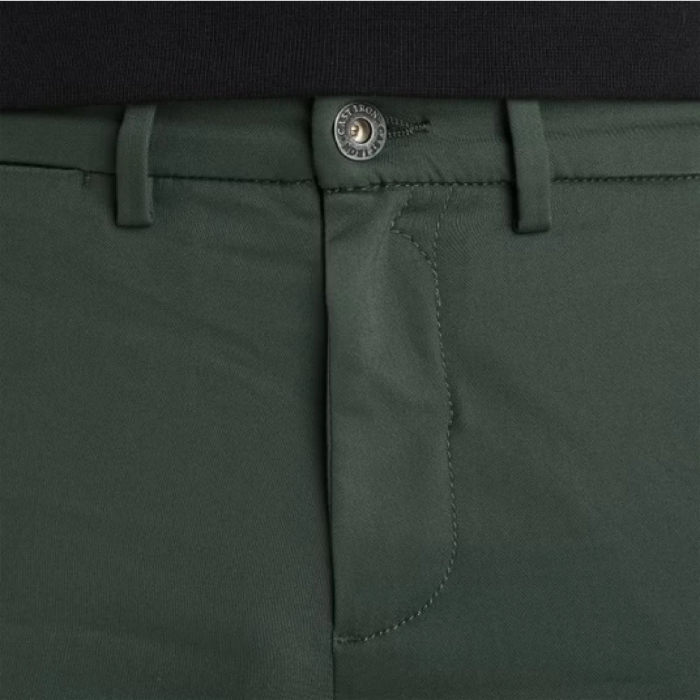 Cast Iron Stretch Chino Riser Slim Fit Broek Green Heren