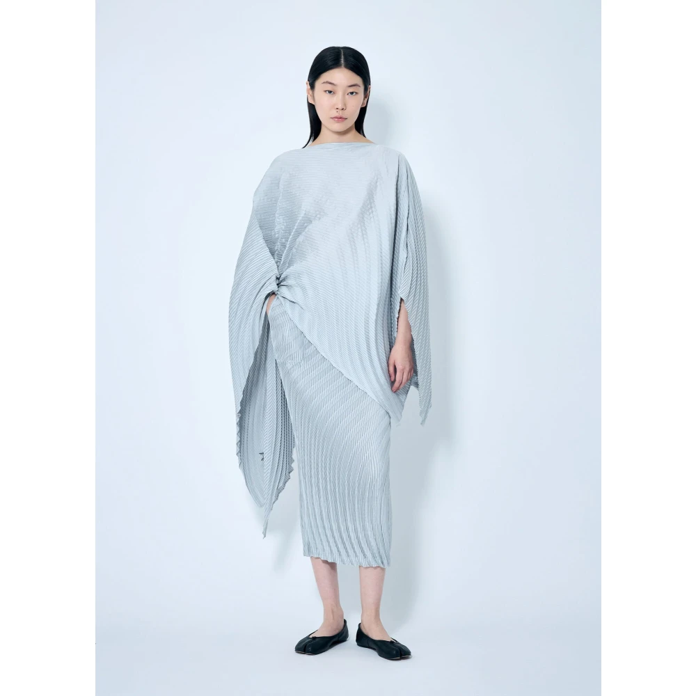 Issey Miyake Geplooide Potloodrok Gray Dames