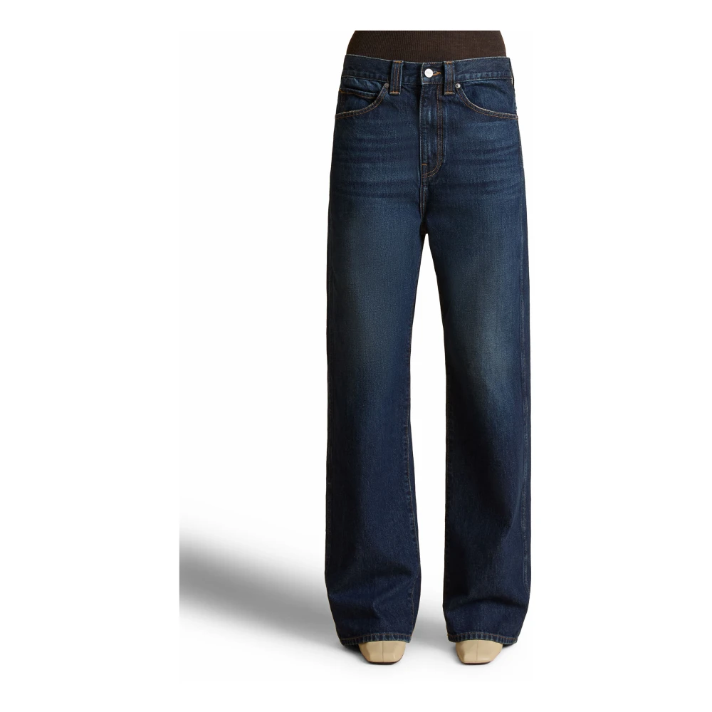 Khaite Blauwe Relaxed Fit Jeans Blue Dames