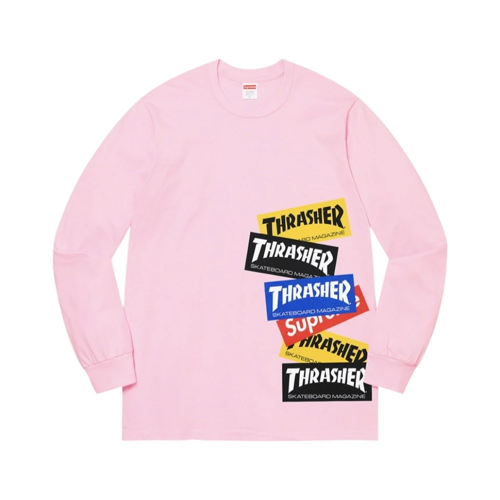 Supreme Limited Edition Multi Logo Longsleeve Pink Heren