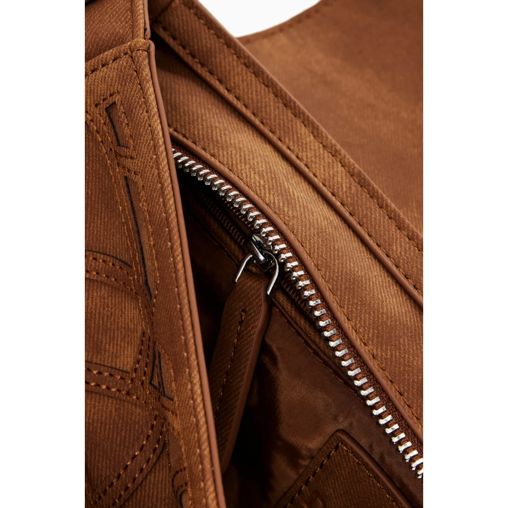 Desigual Bruine Schoudertas met Ritssluiting Brown Dames