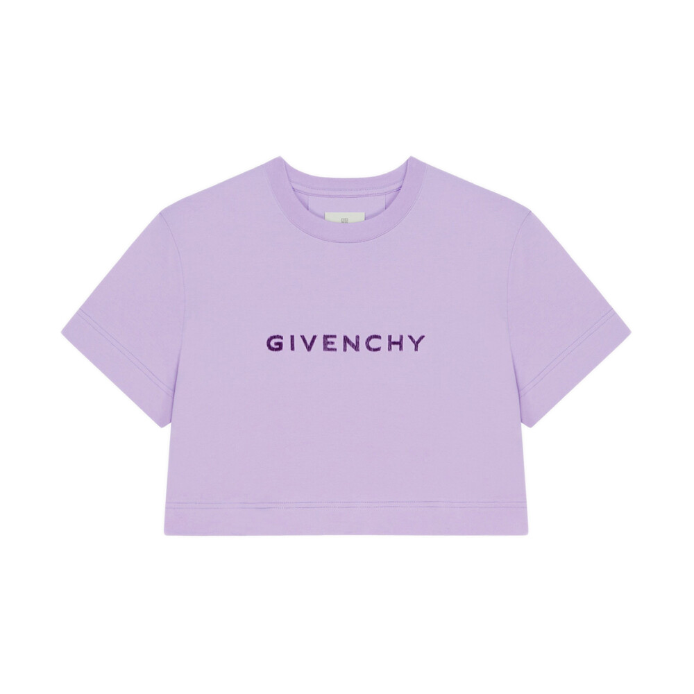 Lila Katoenen T shirt met GIVENCHY Embleem Givenchy Dames