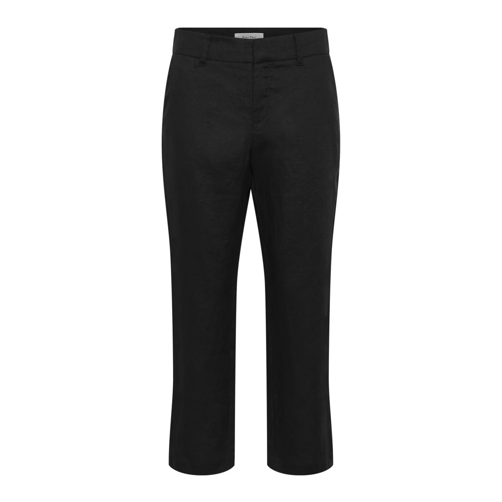 Part Two Zwarte Linnen Broek Elegant Kwaliteit Black Dames