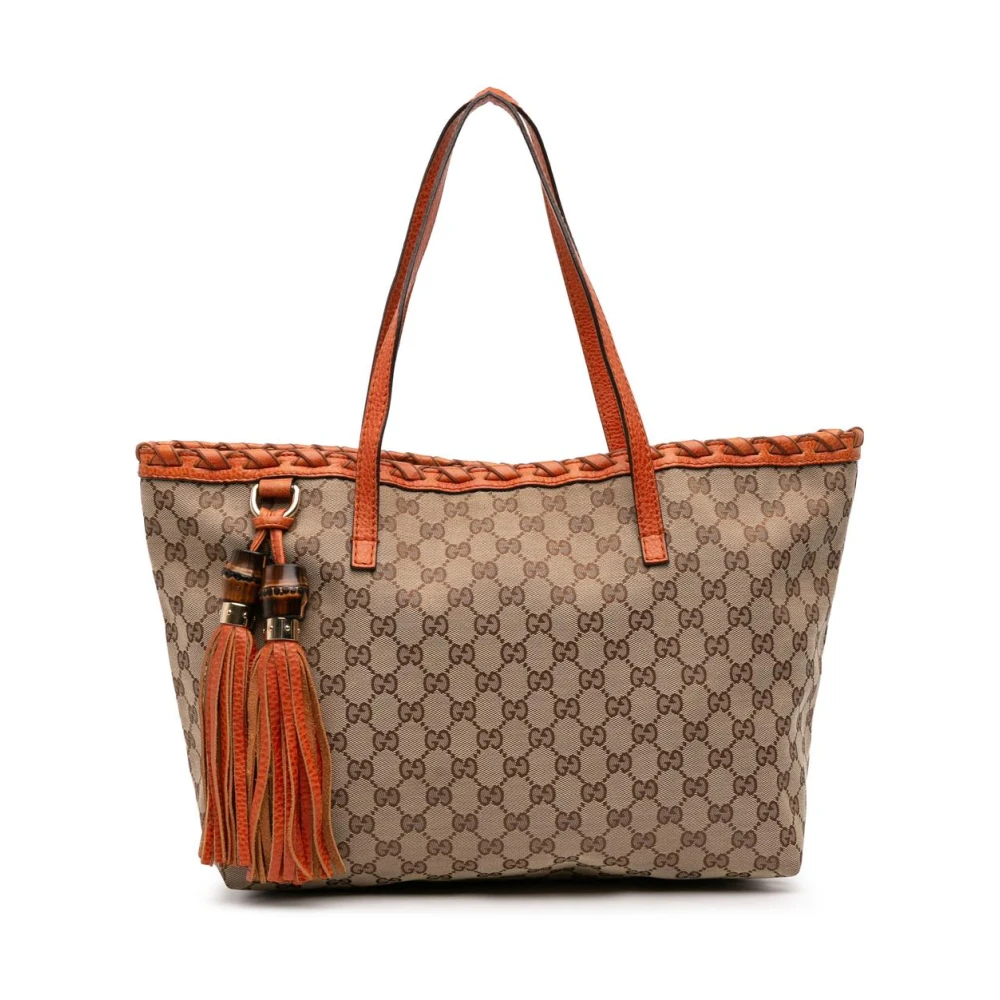 Gucci Vintage Women's Brown Pre-Owned Vintage Monogram Canvas Tote Bag