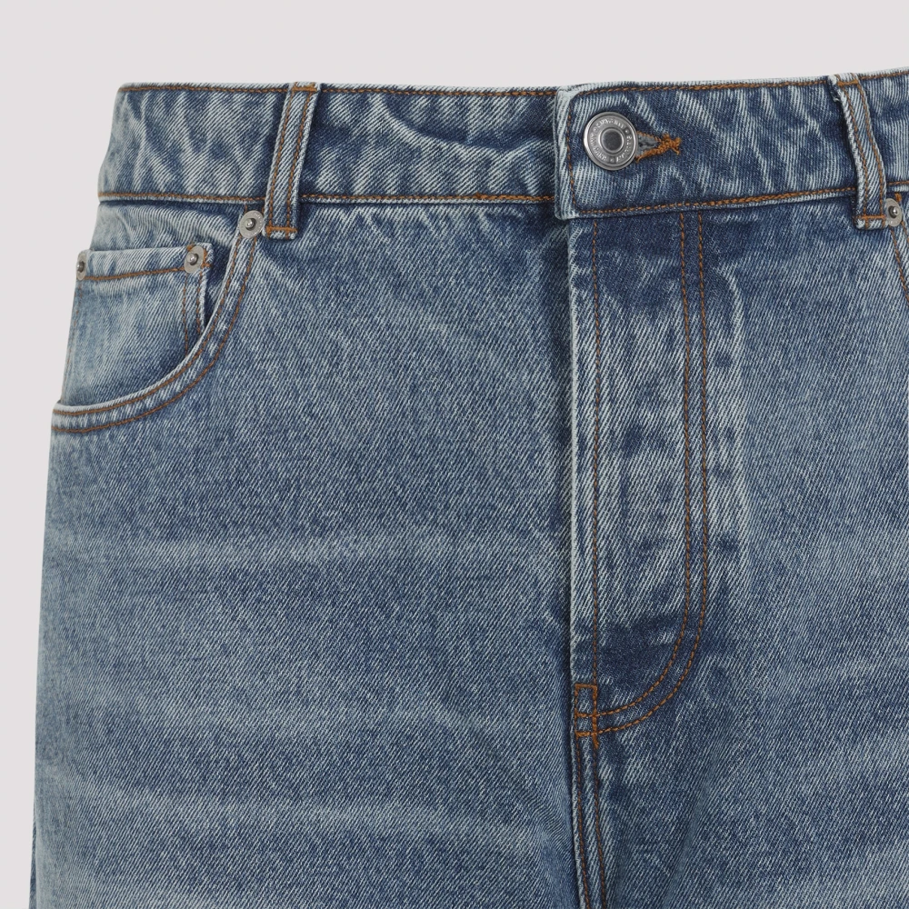 Ami Paris Blauwe Katoenen Jeans Ss25 Blue Heren