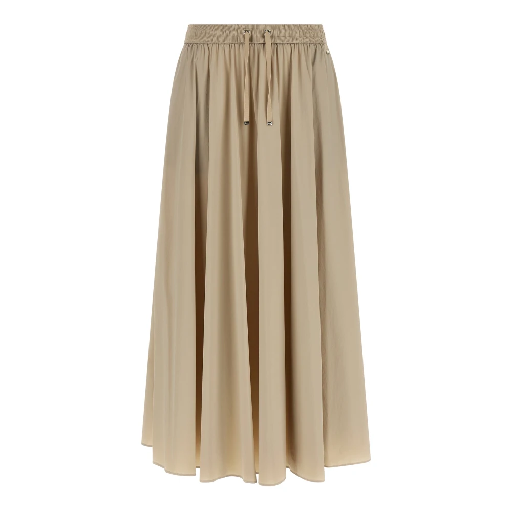 Herno Women's Beige Midi Skirts, Xs, Light Nylon Stretch Skirt