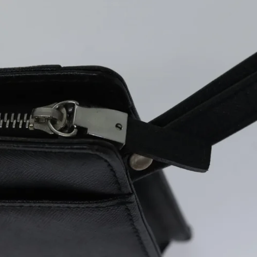 Burberry Vintage Pre-owned Leather clutches Black Dames