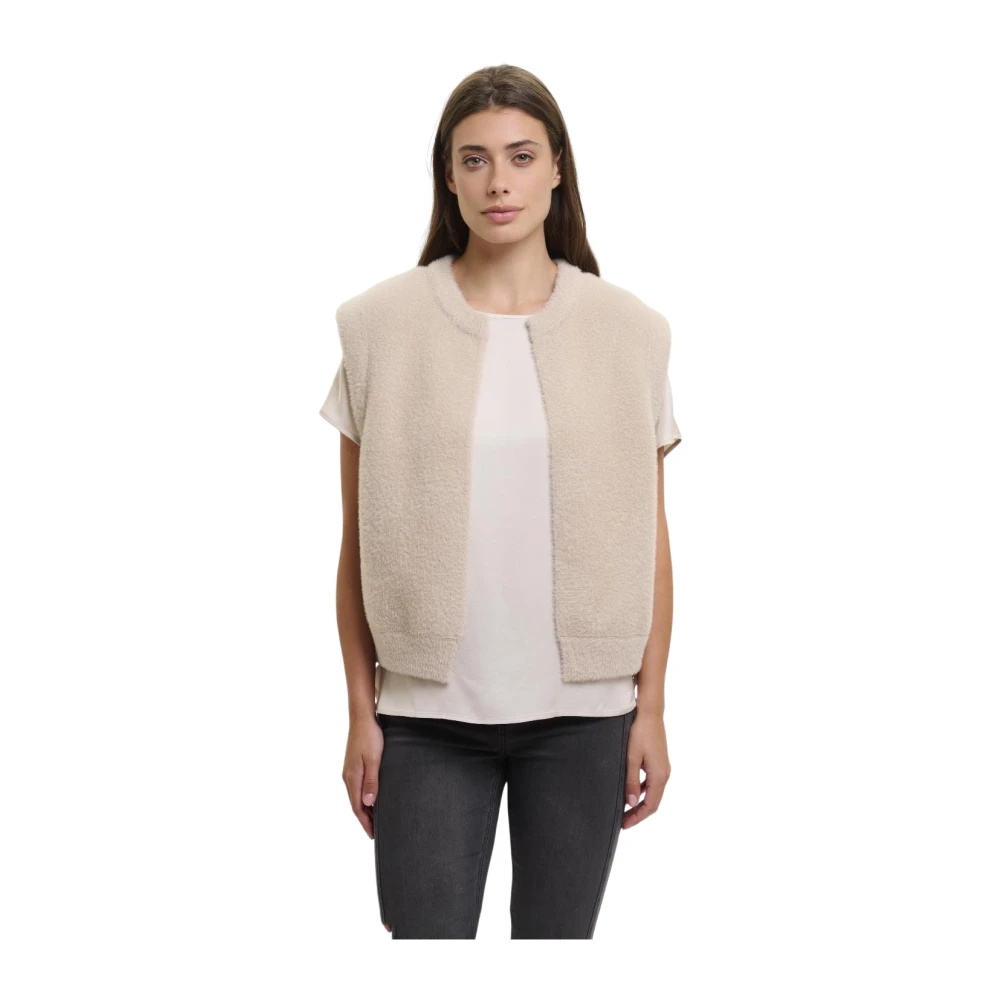 Rino&Pelle Kort Gilet Elona Stone Beige Dames